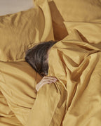 Percale Cotton Duvet Cover | Ochre