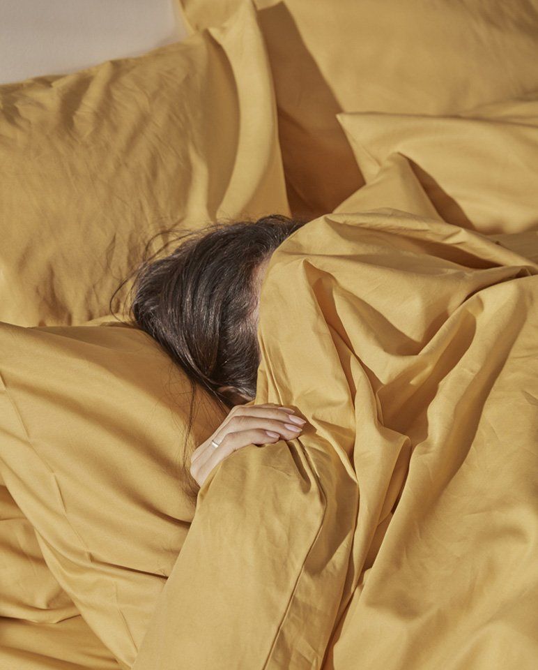 Percale Cotton Duvet Cover | Ochre