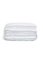 Percale Cotton Duvet Cover | Frosted Blue Border White