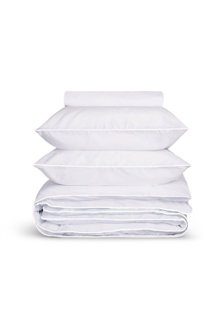 Housse de couette Percale de coton | Blanc Liseré Blanc