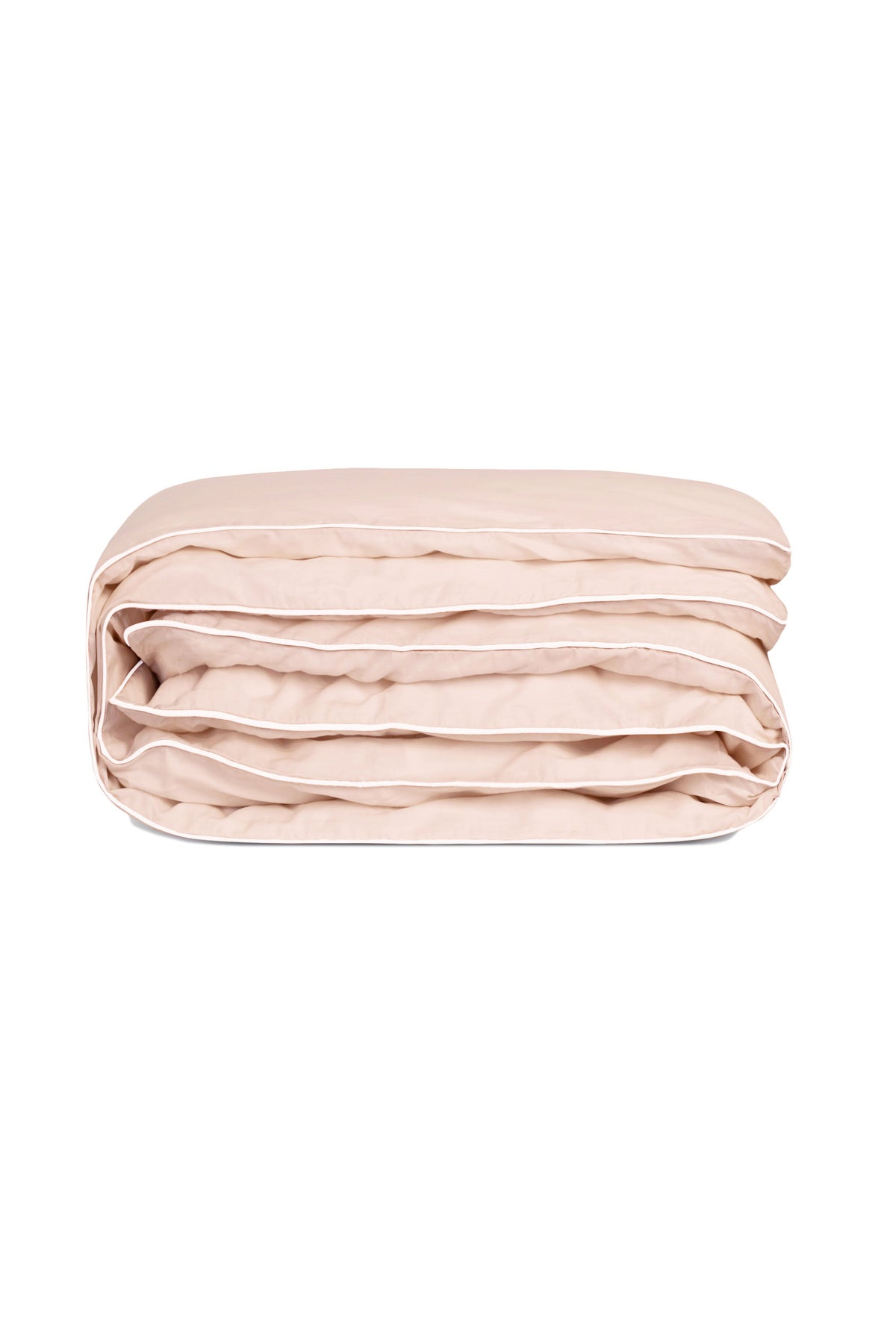 Housse de couette Percale de coton | Rose Nymphe Liseré Blanc
