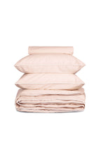 Housse de couette Percale de coton | Rose Nymphe Liseré Blanc