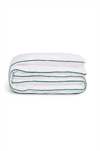Housse de couette Percale de coton | Blanc Liseré Vert Anglais