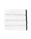 Lot de 4 carrés visage | Blanc Liseré Noir