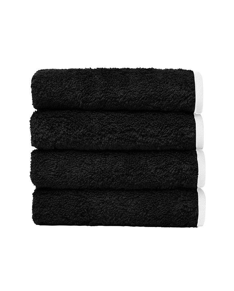 Lot de 4 carrés visage | Noir Liseré Blanc