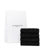 Lot de 4 carrés visage | Noir Liseré Noir