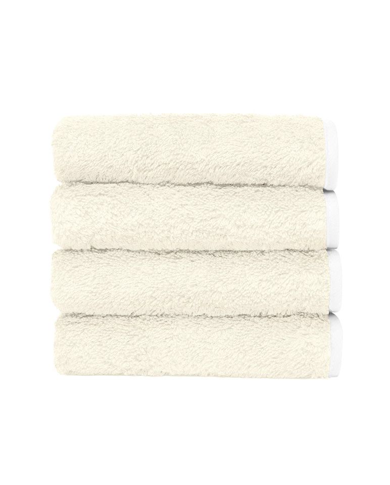 Lot de 4 carrés visage | Ivoire Liseré Blanc