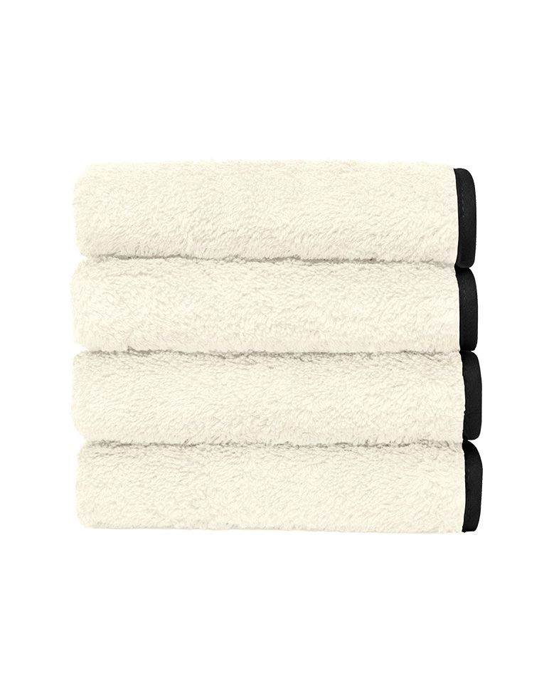 Lot de 4 carrés visage | Ivoire Liseré Noir