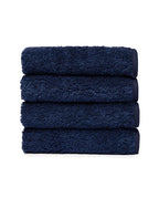 Lot de 4 carrés visage | Bleu Nuit Liseré Bleu