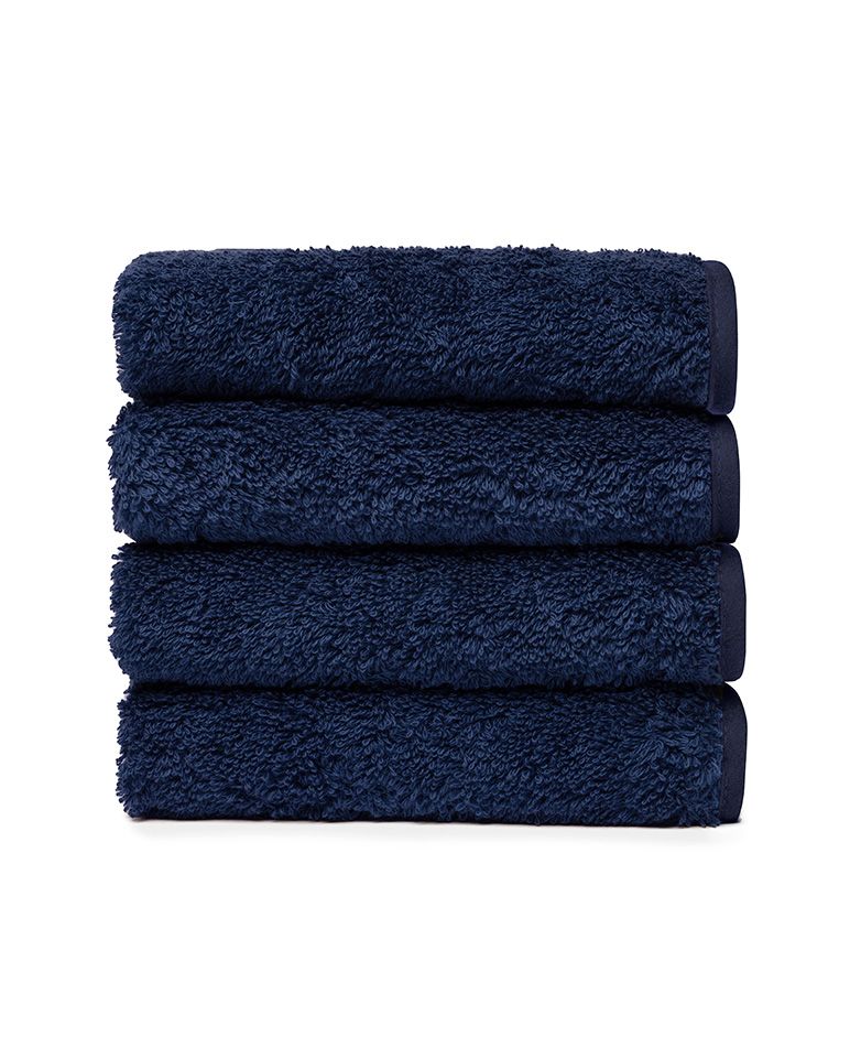 Lot de 4 carrés visage | Bleu Nuit Liseré Bleu