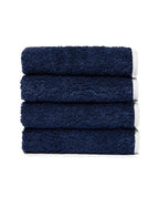 Lot de 4 carrés visage | Bleu Nuit Liseré Blanc