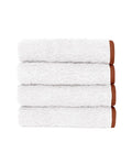 Lot de 4 carrés visage | Blanc Liseré Brun Auburn