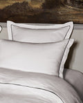 Paire de taies d'oreiller en lin | Blanc Bourdon Noir