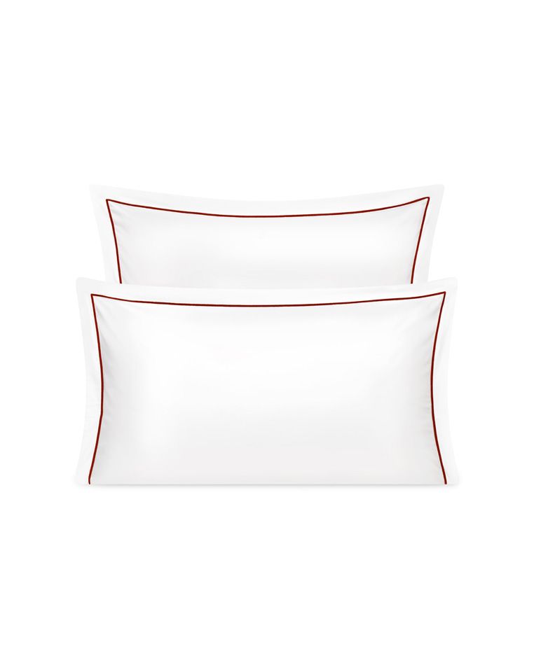 Satin Pillowcase Pair | White Red Basque Bumblebee