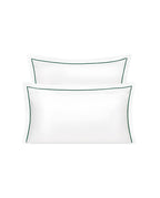 Satin Pillowcase Pair | White English Green Bourdon