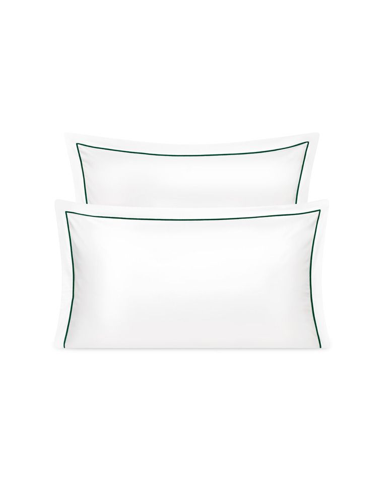 Satin Pillowcase Pair | White English Green Bourdon