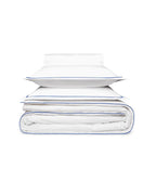 Paire de taies d'oreiller en satin | Blanc Bourdon Bleu Cobalt