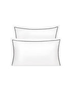 Paire de taies d'oreiller en satin | Blanc Bourdon Noir