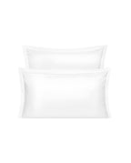 Paire de taies d'oreiller en satin | Blanc Bourdon Blanc
