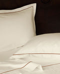 Satin Pillowcase Pair | Hazelnut Brown Bourdon Ivory