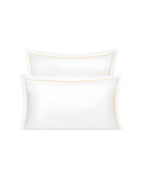 Paire de taies d'oreiller en satin | Blanc Bourdon Ecru