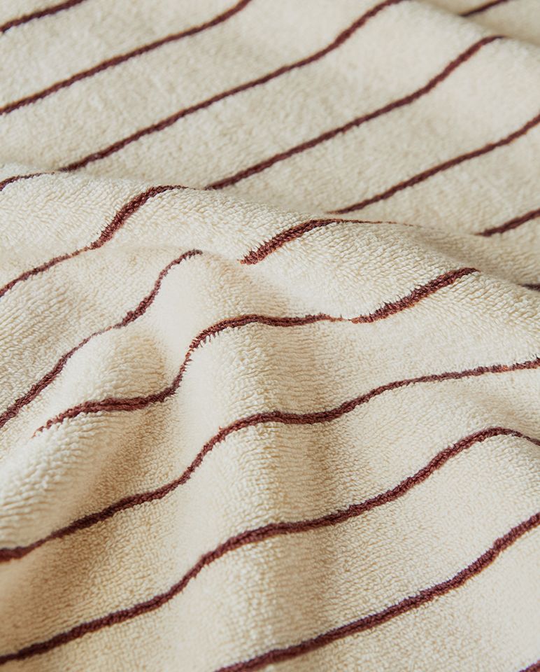 Peignoir de bain à capuche | Beige Arbois / Chocolat