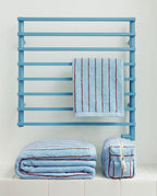 Peignoir de bain à capuche | Bleu Égée / Bordeaux