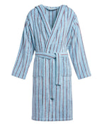 Peignoir de bain à capuche | Bleu Égée / Bordeaux