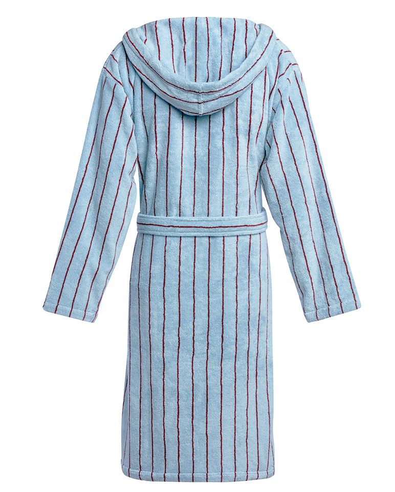 Peignoir de bain à capuche | Bleu Égée / Bordeaux