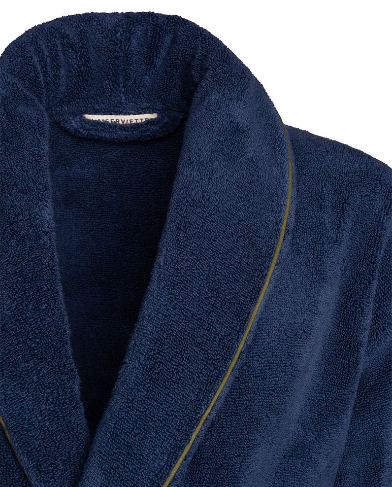 Peignoir de bain Finition Liseré | Bleu Nuit Liseré Kaki