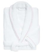 Peignoir de bain Finition Liseré | Blanc Liseré Rose Nymphe