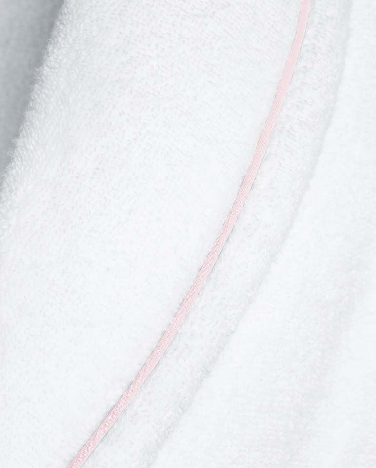 Peignoir de bain Finition Liseré | Blanc Liseré Rose Nymphe