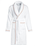 Peignoir de bain Finition Liseré | Blanc Liseré Rouge Brique