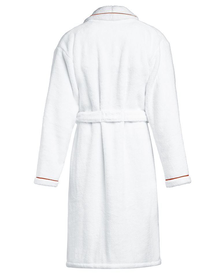 Peignoir de bain Finition Liseré | Blanc Liseré Rouge Brique