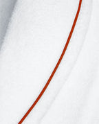 Peignoir de bain Finition Liseré | Blanc Liseré Rouge Brique