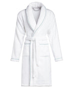 Peignoir de bain Finition Liseré | Blanc Liseré Bleu Givré