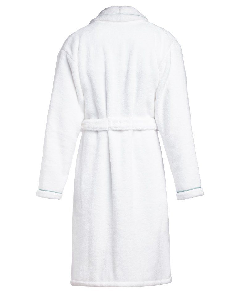 Peignoir de bain Finition Liseré | Blanc Liseré Bleu Givré
