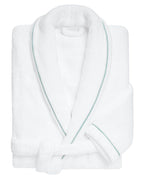 Peignoir de bain Finition Liseré | Blanc Liseré Bleu Givré