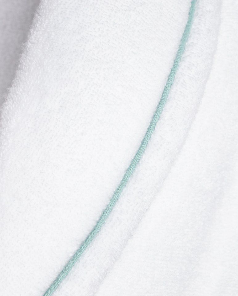 Peignoir de bain Finition Liseré | Blanc Liseré Bleu Givré