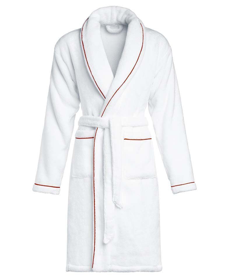 Peignoir de bain Finition Liseré | Blanc Liseré Rouge Basque