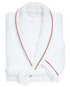 Peignoir de bain Finition Liseré | Blanc Liseré Rouge Basque