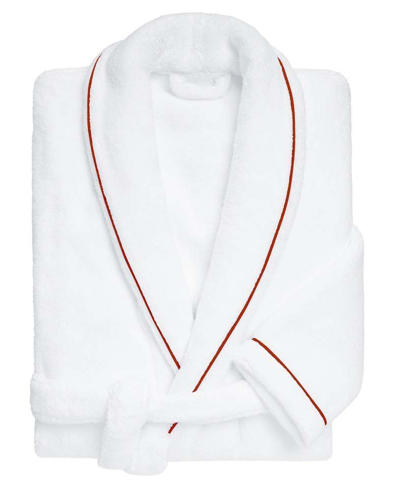 Peignoir de bain Finition Liseré | Blanc Liseré Rouge Basque