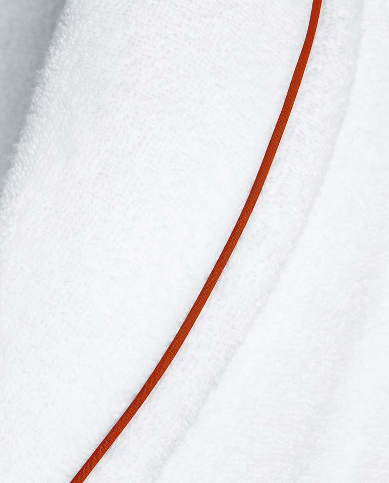 Peignoir de bain Finition Liseré | Blanc Liseré Rouge Basque