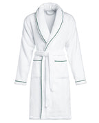 Peignoir de bain Finition Liseré | Blanc Liseré Vert Anglais