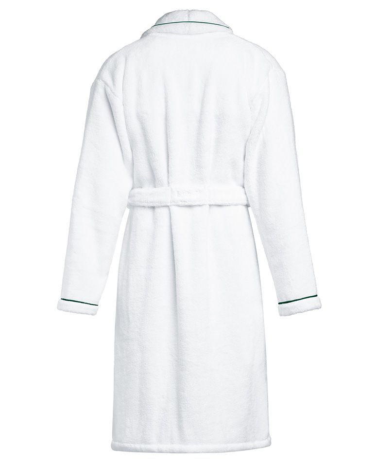 Peignoir de bain Finition Liseré | Blanc Liseré Vert Anglais