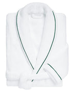 Peignoir de bain Finition Liseré | Blanc Liseré Vert Anglais