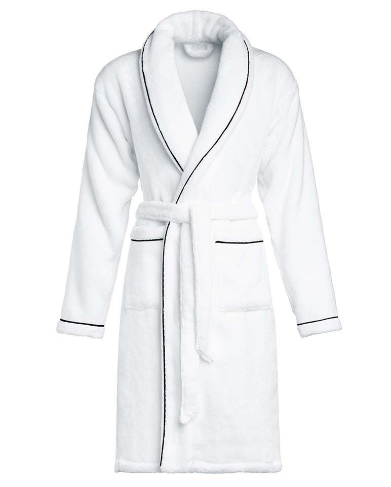 Peignoir de bain Finition Liseré | Blanc Liseré Noir