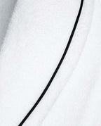 Bathrobe with Piped Finish | White with Black Piping