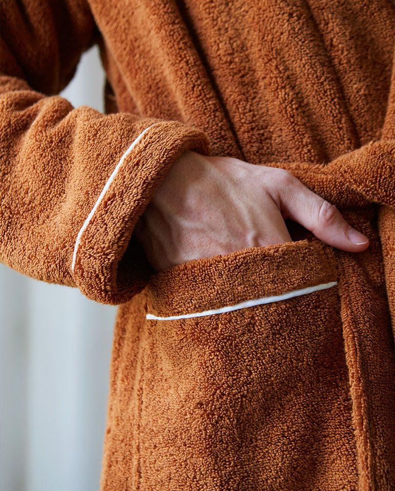 Peignoir de bain Finition Liseré | Caramel Liseré Blanc