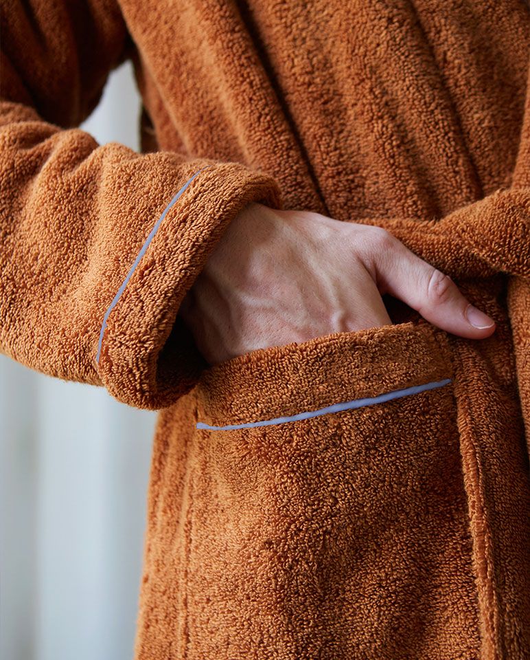 Peignoir de bain Finition Liseré | Caramel Liseré Bleu Lavande